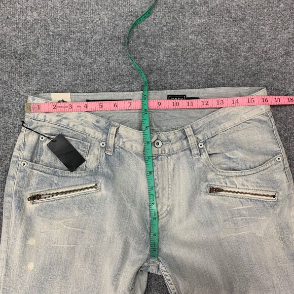 Obey Jeans Womens 31 Acid Wash Debbie Fit Low Waist Skinny Leg Zipper Pockets - Picture 6 of 14